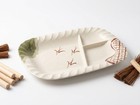 1 Dozen  12pcs  Of 3 Compartments Melamine Divider Plate