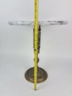 Vtg French Bistro Style Marble Top Table With Brass Filigree Base Plant Stand