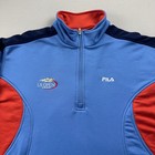 Vintage Us Open Tennis Jacket Mens Xl Blue Fila Pullover 1 2 Zip Atp Tour 2002