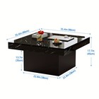 35 4  Square Led Coffee Table  Marble Black  High Gloss  Adjustable Light