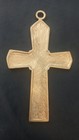 Vintage Brass Cross - 5 5 Inches Wall Art With Rhinestones Painted Green