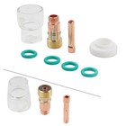 8x Tig Welding Stubby Gas Lens  12 Pyrex Cup Kit For Tig Wp-17 18 26 3 32
