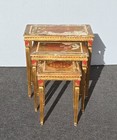 Set Of Three Vintage Mid Century Italian Florentine Giltwood Nesting Tables