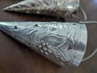 4 Vintage Silverplate Tussie Mussie Hanging Nosegay bouquet Flower Holder Sconce