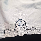 Vintage Battenburg Lace Bib Apron Fabric Floral Cafe Pockets 27 1 2  Length