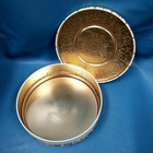 Vtg 8  Floral Multicolor Embossed Tin Metal Biscuit Container Made In England