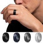 4 Pcs Silicone Wedding Engagement Ring Men Women Rubber Band Gym Sports Rings