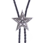 Texas Star Bolo Tie Western Cowboy Leather Necktie For Men Women