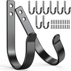 Large Black Metal Wall Hooks Pack Of 10 For Heavy Towels Robes Coats Bath And