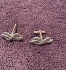 Vtg Silver Knot Cufflinks Knotted Rope Silver Cuff Links Wedding Gift