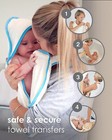 Cuddledry Hands Free Luxuriously Soft Bamboo   Cotton Hooded Baby Bath Towel Blu
