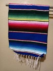 Mexican Shawl Striped Scarf Multicolor - Dark Blue