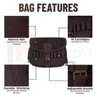 Cow Hide Leather Shotgun 120 Cartridges Holder Hunting Speed Bag Ammo