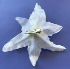 Huge 8  Pure White Lily Silk Flower Hair Clip Wedding Dance Photo Shoot