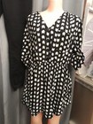 Mimi Chica Dress Womens 2x Black Cat Print Fit   Flare 3 4 Sleeve Short Casual