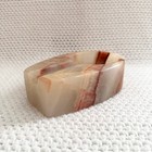 Vintage Marble Oblong Heavy Marble Stone Carved Onyx Ashtray Catchall Tray Mcm
