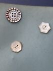 Lot Of 23 Antique Carved And Inlaid Abalone Mop Shell Victorian Buttons