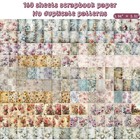160 Sheets Vintage Flower Scrapbook Paper  Junk Journal Supplies  Purple Pink   
