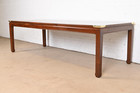Henredon Hollywood Regency Chinoiserie Mahogany And Brass Extension Dining Table