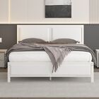 Twin Full Queen Size Metal Bed Frame Platform With Wooden Headboard Footboard