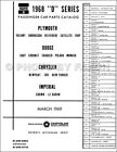 1968 Chrysler Plymouth And Dodge Master Parts Book Illustrated Catalog 68 Mopar