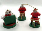 Lot Of 3 Vintage Coca Cola Santa Claus Christmas Ornaments About 3 Inches Tall