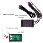 Icstation Digital Thermometer  Car Auto Temperature Gauge Sensor  Dc 4-28v