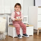2-in-1 Kids Toy Chest Storage Box With Seat Bench Cabinet Chunk Cube Organizer