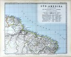 1892 Stieler Map South America Brazil Guyana Belem Recife Natal Fortaleza Amazon