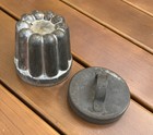 Vintage Fluted Metal Pudding Mold 4 25  With A Lid Made In Germany For Pudding