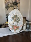 Vintage Mid Century Capiz Shell Peacock Wall Plaque Art 12x18 Nos Sealed Mcm