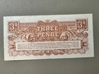          Wwii British Armed Forces Threepence  3d  Special Voucher Note