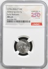 1776 - 2026 P 10c Dime Emerging Liberty Ngc Ms65 Early Releases 250 Anniversary