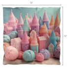 Nursery Kidsroom Throw Pillow Yarn City Town 12x12  16x16  24x24  Polyester