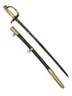 French Napoleonic Navy Officers Sword With Scabbard Bone Handle 26 Inch Blade