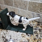 Vtg Setter Cast Iron Doorstops Or Bookends Set Of 2 Heavy-duty Black white Dogs
