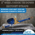 6 Pack Heavy Duty 2  X 30  Ratchet Tie Down Strap W j Wire Hook Wll 3333 Lbs