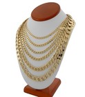 Men s 14k Italian Cuban Link Chain Necklace 3 5mm To 12mm Gold Plated