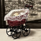 Vintage Victorian Style Baby Stroller Carriage Buggy Wicker Metal   Rugrats Bear