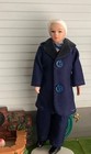 1 12 Dollhouse Miniature Porcelain Victorian Grand Father In Button Blue Suit