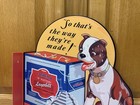 Eveready Battery Flange Sign Layerbilt Dog 2 Sided Vintage Style Wall Decor