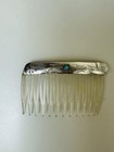 Vintage 1970   s Sterling Silver   Turquoise  Hair Comb