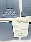 Pottery Barn Tencel Lyocell Tufted Euro Pillow Shams 3 Pc Set Riviera Blue  Nwt