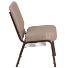 10 Pack 21   Wide Beige Fabric Church Chair With Book Rack And Copper Vein Frame