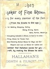 C1880 Hallahan Maker Of Fine Shoes Philadelphia Girl Doll Ad Trade Card 40-98
