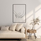 Holding Hands Art Print Minimalist Love One Line Drawing Couple Poster Framed