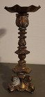 Antique Gilded Bronze Candlestick Holder French Decoration Accent Heavy