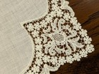 Antique White Point De Venise Lace Edged Wedding Handkerchief Hankie Lawn