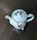 Vintage Lobeco Japan Tea Kettle Coffee Pot Porcelain Pink Roses Gold Trim