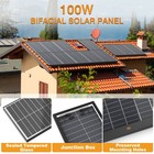 100 Watt Solar Panel Bifacial N-type 12v Home Pv Power Off-grid Rv Camper System